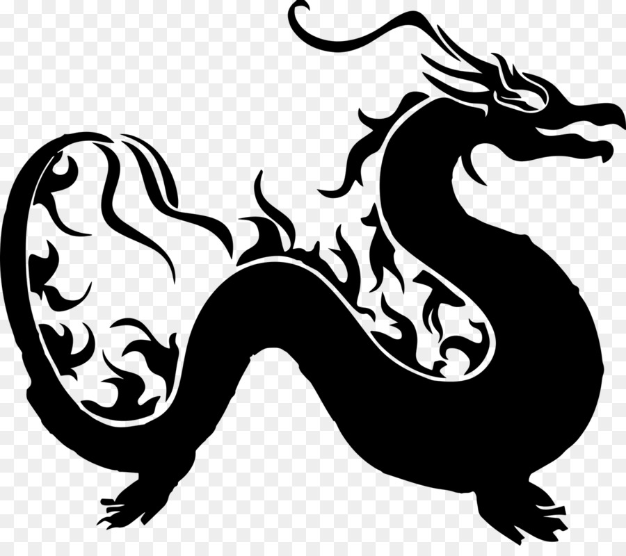 Silhouette De Dragon，Feu PNG