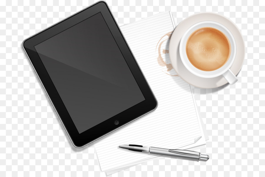 Tablette Et Café，Carnet De Notes PNG