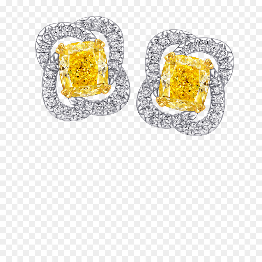 Boucles D'oreilles Jaunes，Gemme PNG