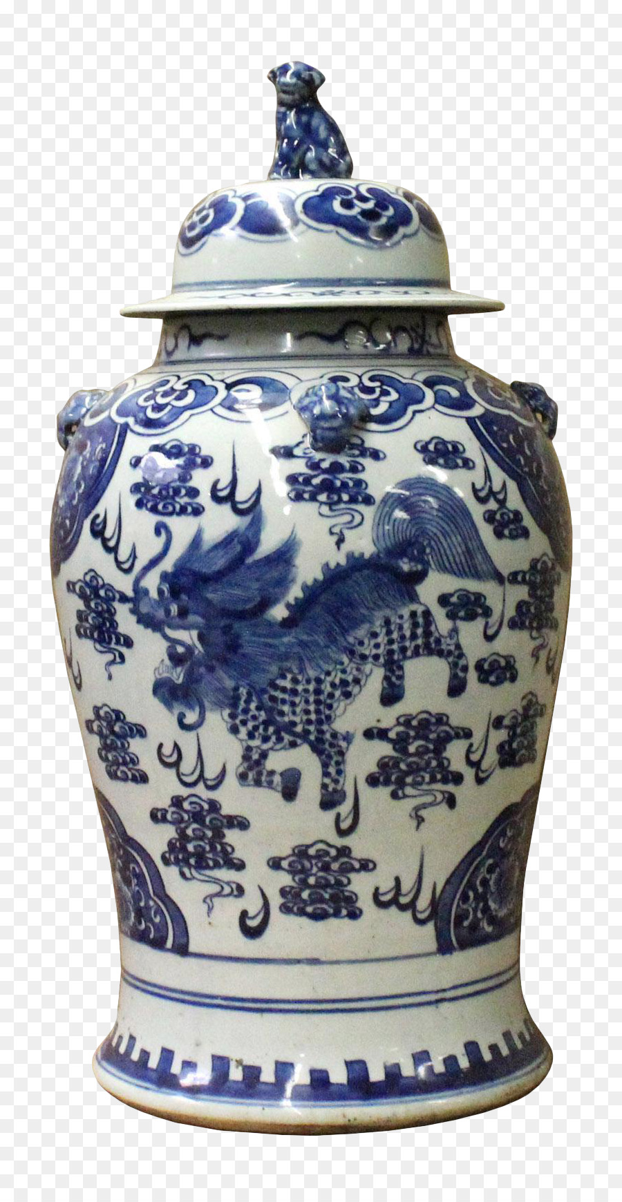 Vase Bleu Et Blanc，Céramique PNG