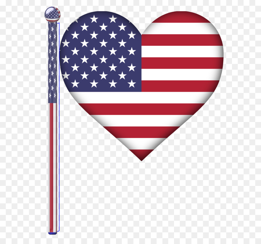 Coeur Avec Drapeau Américain，Usa PNG