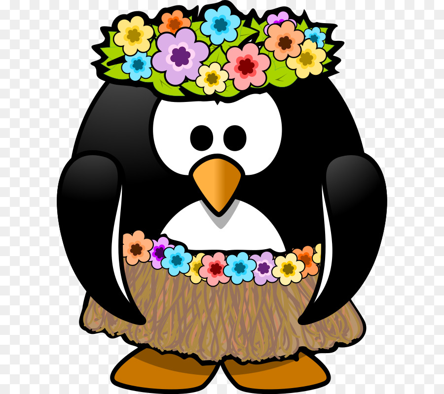 Pingouin En Jupe Hula，Hula PNG