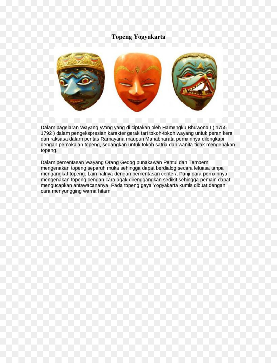 Masques，Wayang PNG