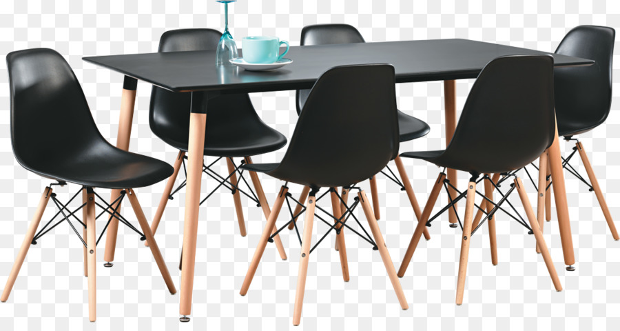 Chaises Et Table Noires，Ensemble De Salle à Manger PNG