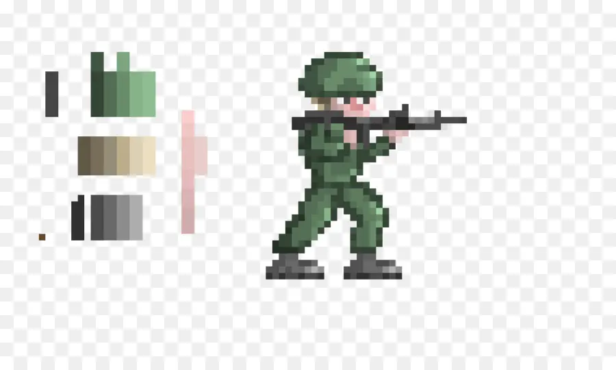 Soldat Pixelisé，Pistolet PNG