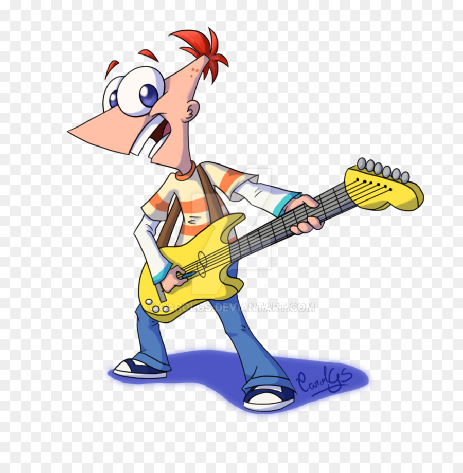 Personnage De Dessin Animé Avec Guitare，Dessin Animé PNG