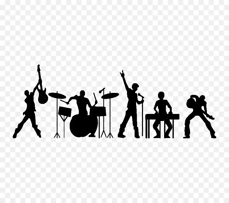 Silhouette De Bande，Musiciens PNG