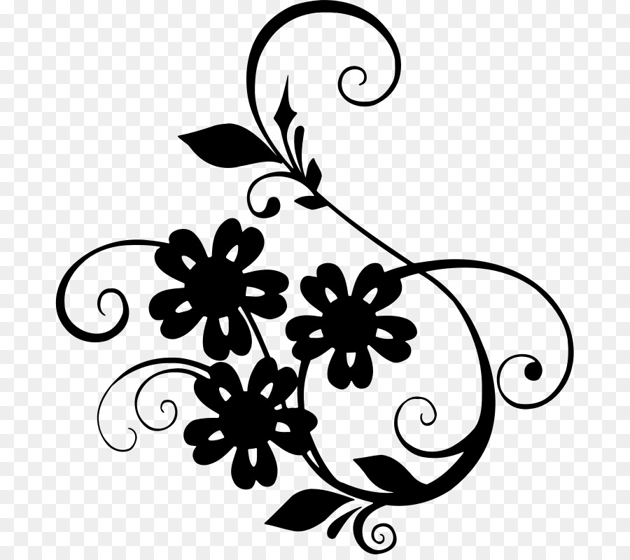 Motif Floral Noir，Fleur PNG