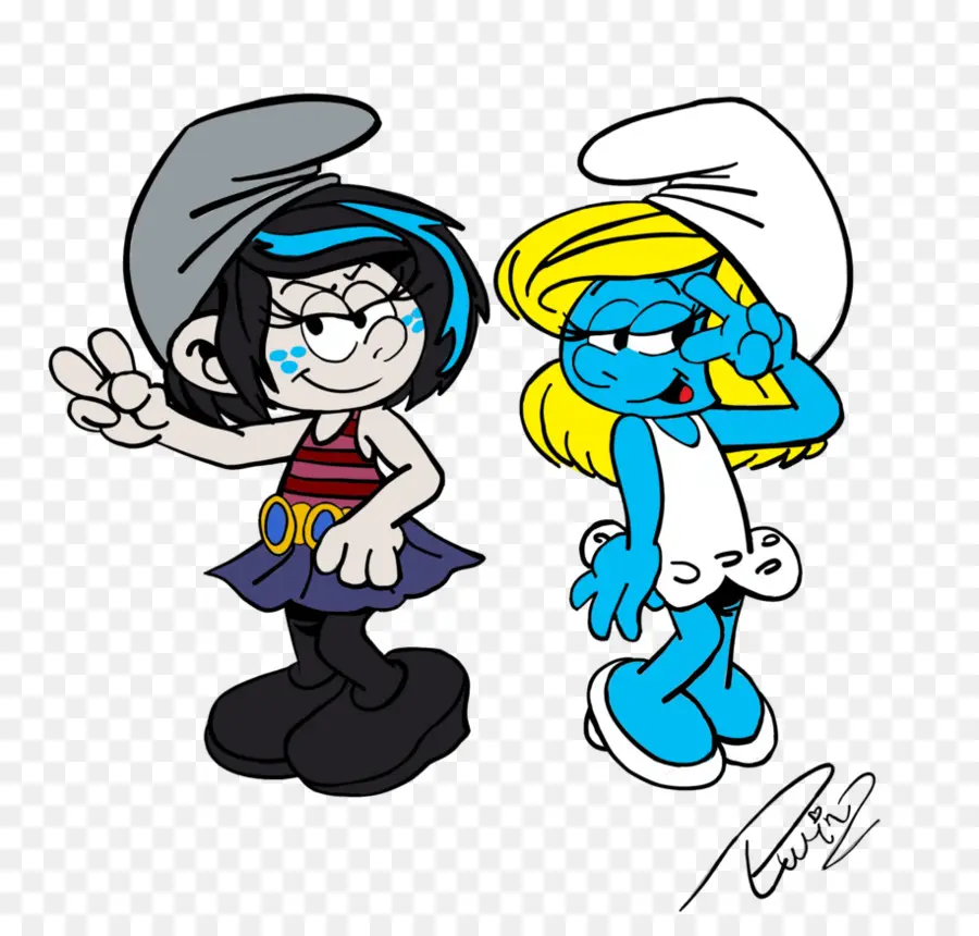 Deux Personnages Bleus，Chapeau PNG