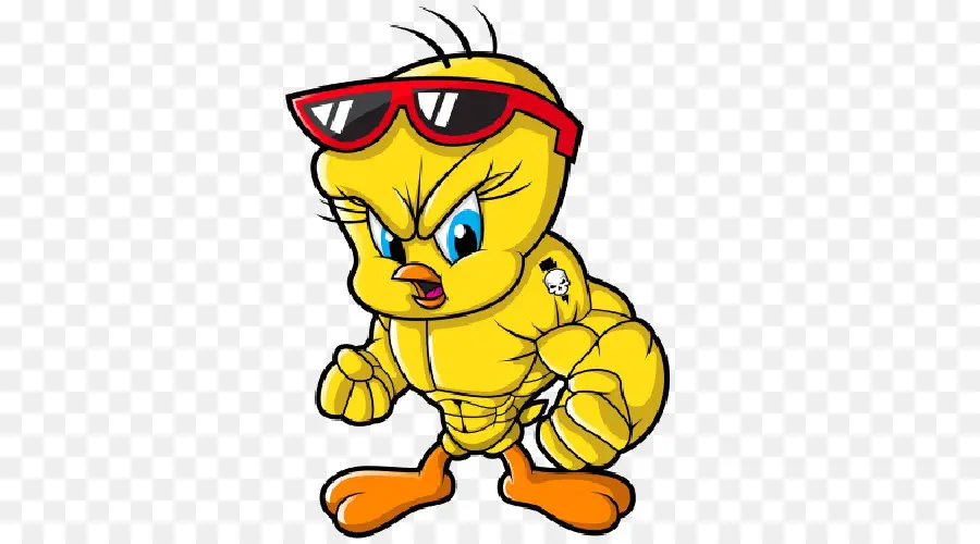 Oiseau Jaune Musclé，Lunettes De Soleil PNG