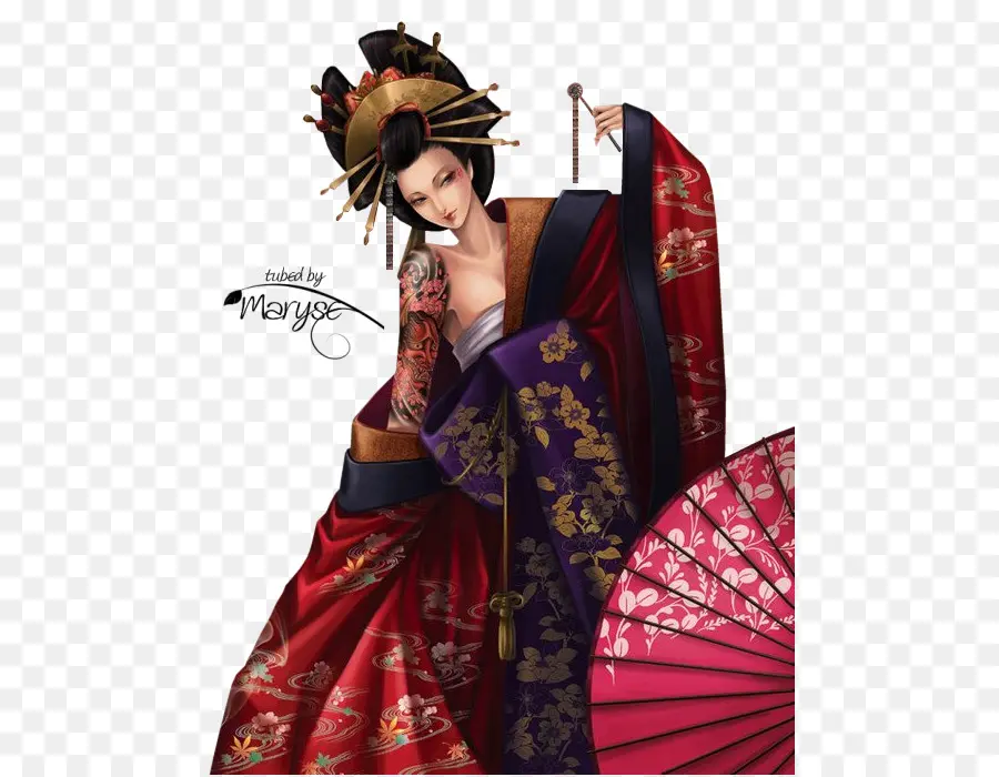 Illustration De Geisha，Geisha PNG