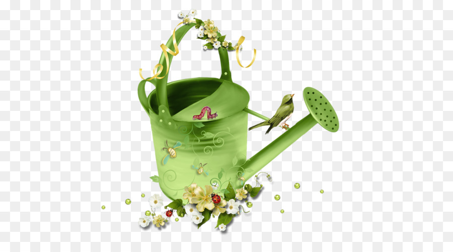 Arrosoir Vert，Fleurs PNG