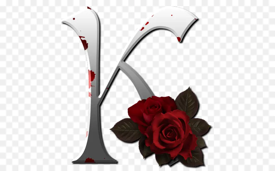 Lettre R Avec Des Roses，Argent PNG