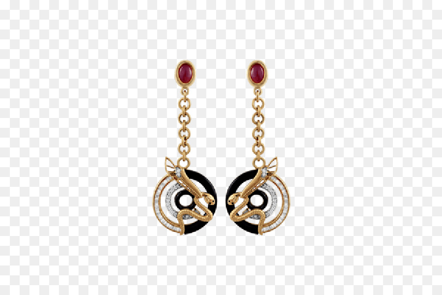 Boucles D'oreilles Rouges Et Noires，Accessoires PNG