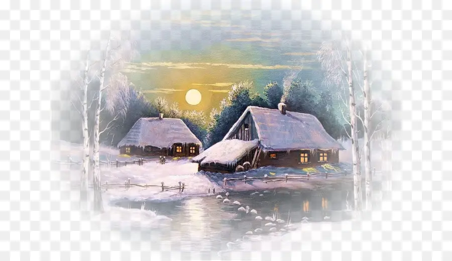 Chalet Enneigé，Hiver PNG