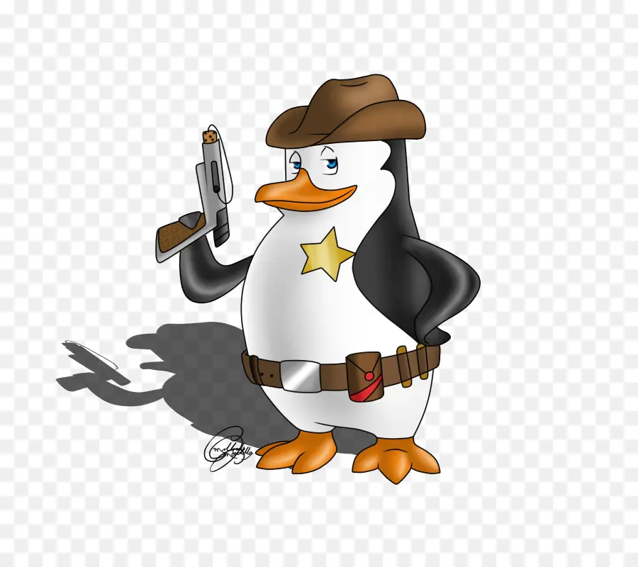 Shérif Pingouin，Chapeau De Cowboy PNG