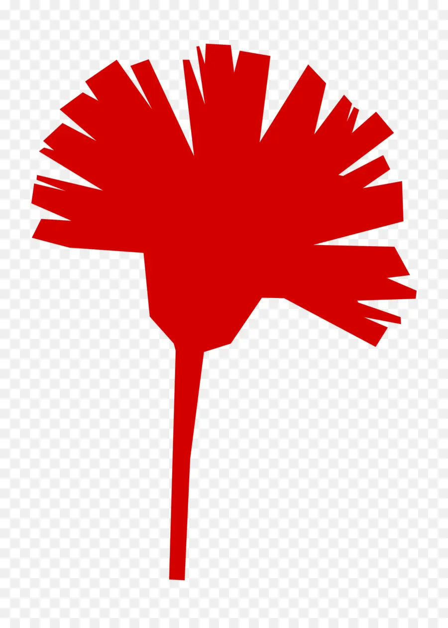 Silhouette De Fleur Rouge，Fleur PNG