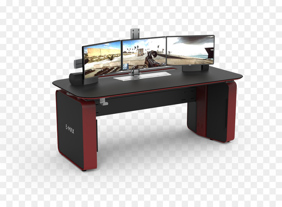 Bureau De Jeu Avec Moniteurs，Moniteurs PNG