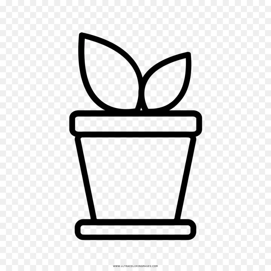 Livre De Coloriage，Pot De Fleur PNG