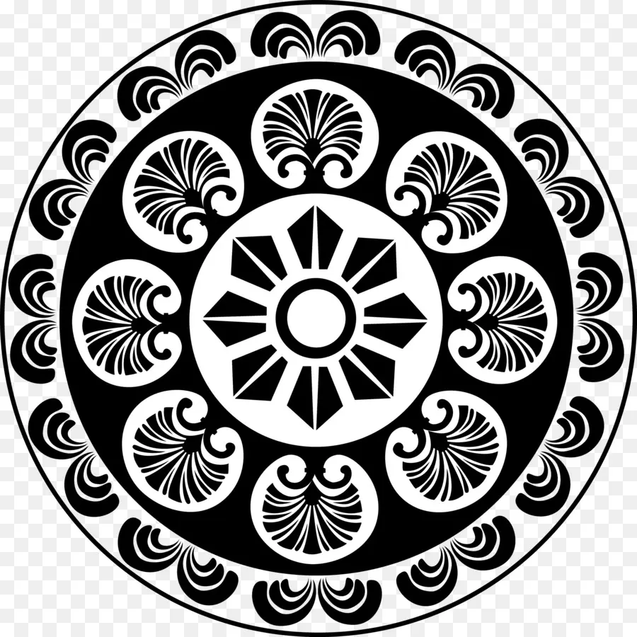 Mandala Noir Et Blanc，Conception PNG