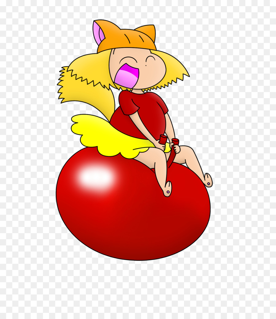 Fille Sur Boule Rouge，Fille PNG