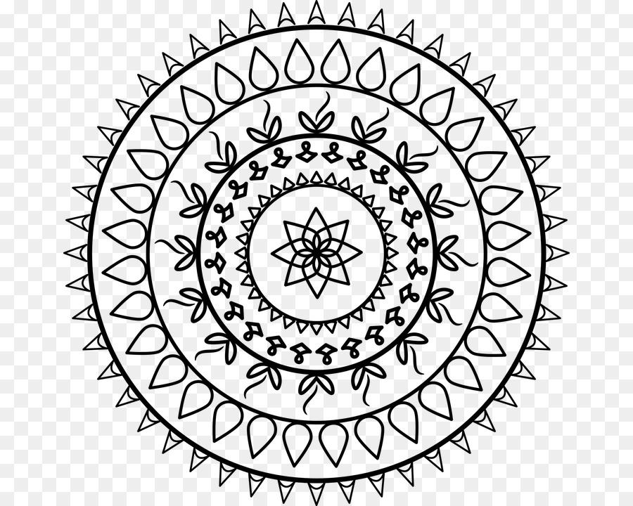 Mandalas，Noir PNG