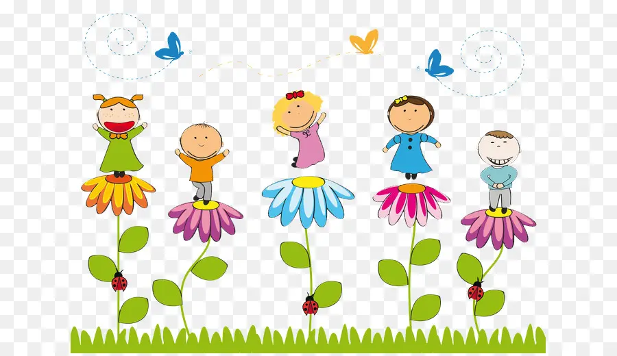 Enfants，Fleurs PNG