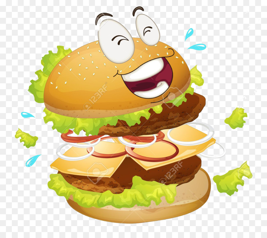 Burger Pensant，Dessin Animé PNG