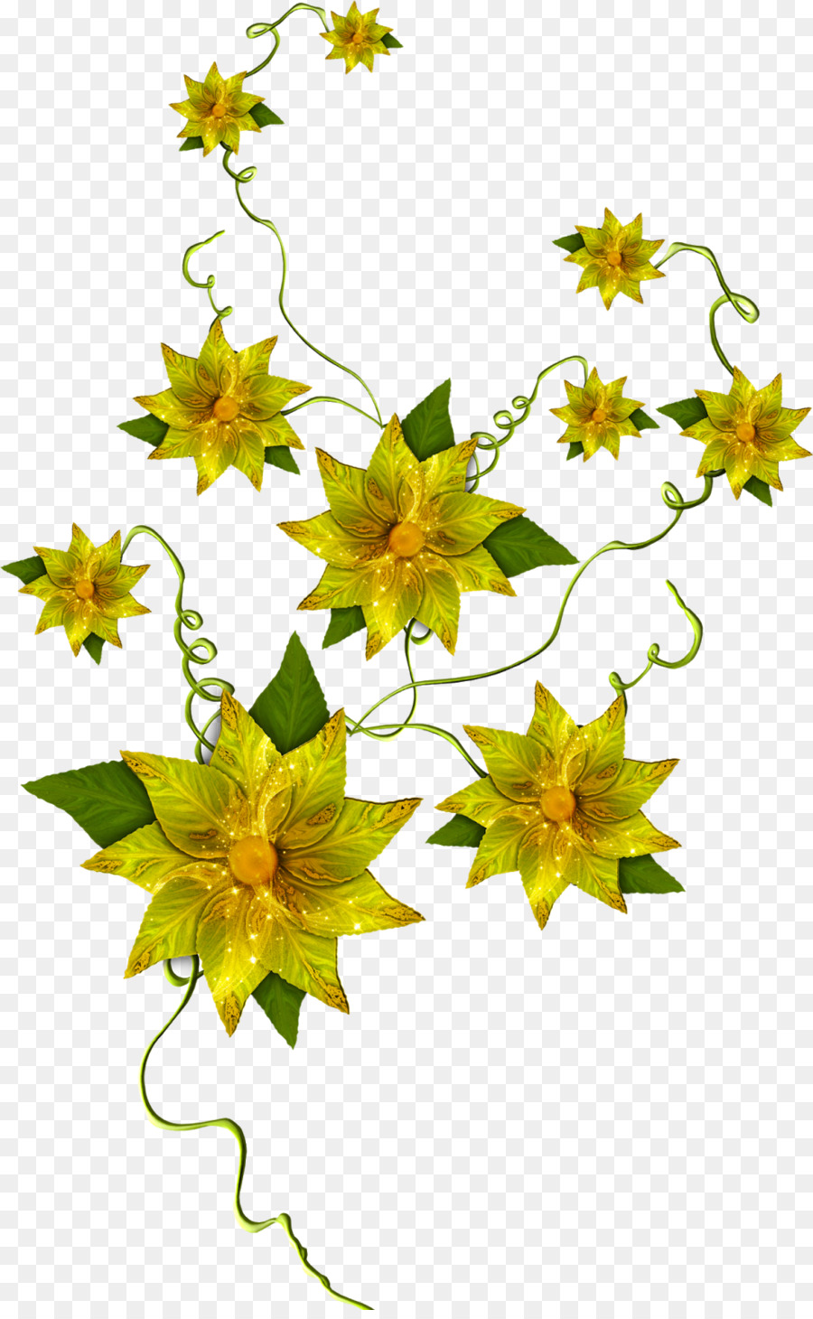 Fleurs Jaunes，Vignes PNG