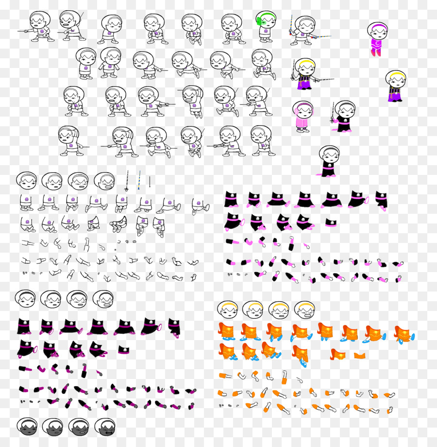 Sprites De Personnages，Lutins PNG