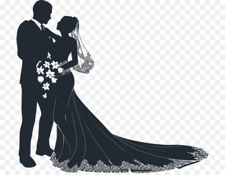 Silhouette De Mariage，Couple PNG