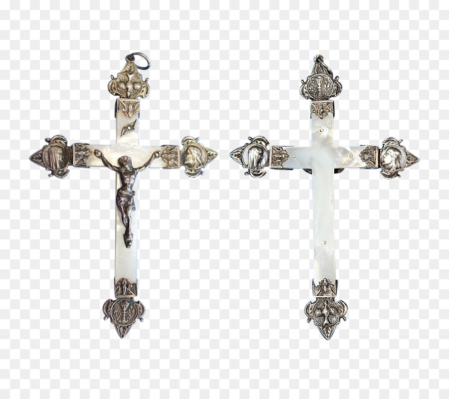 Crucifix，Argent PNG