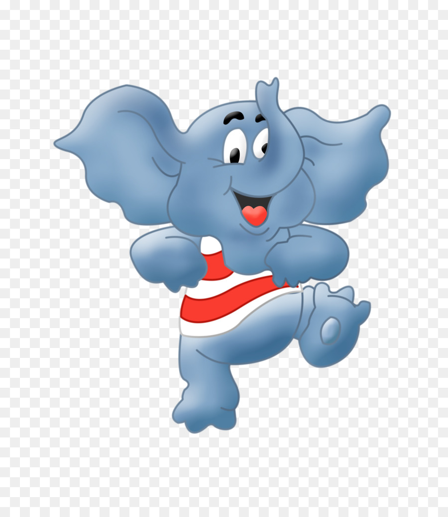 Éléphant De Dessin Animé，Bleu PNG