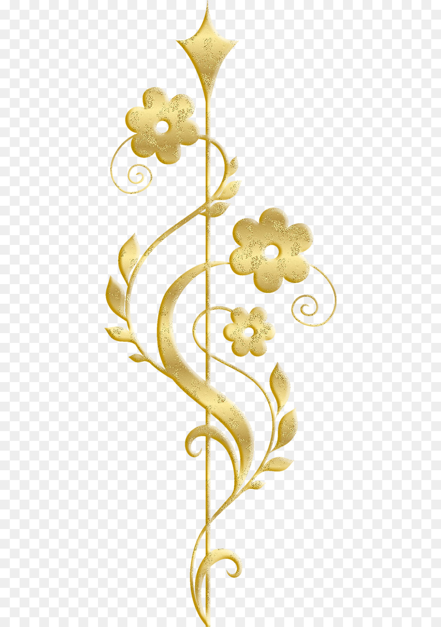 Motif Floral Doré，Fleurs PNG