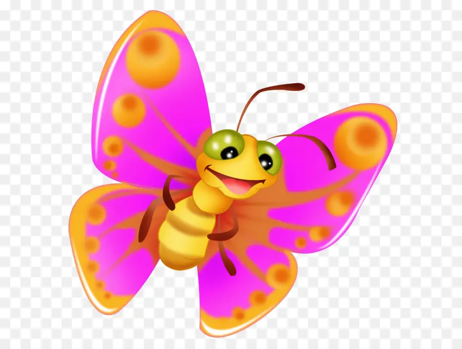 Papillon De Dessin Animé，Jaune PNG