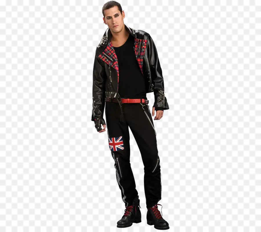 Tenue Punk Rock，Veste En Cuir PNG