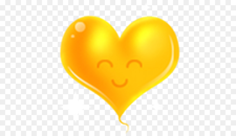 Coeur Jaune，Souriant PNG