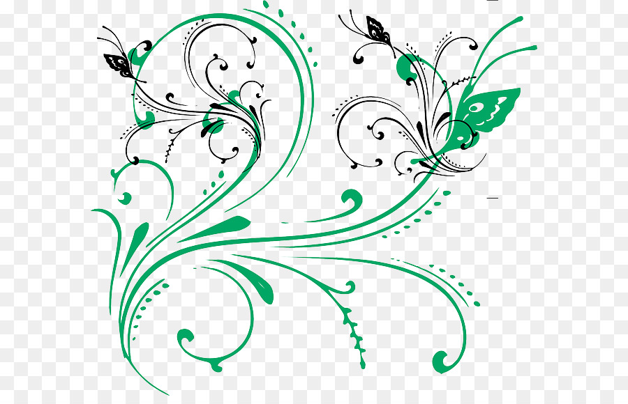 Motif Floral Vert，Floral PNG