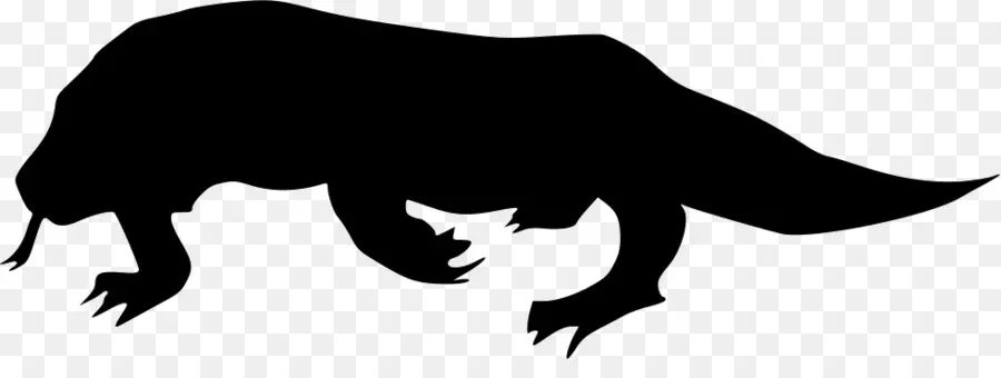 Silhouette De Dragon De Komodo，Reptile PNG