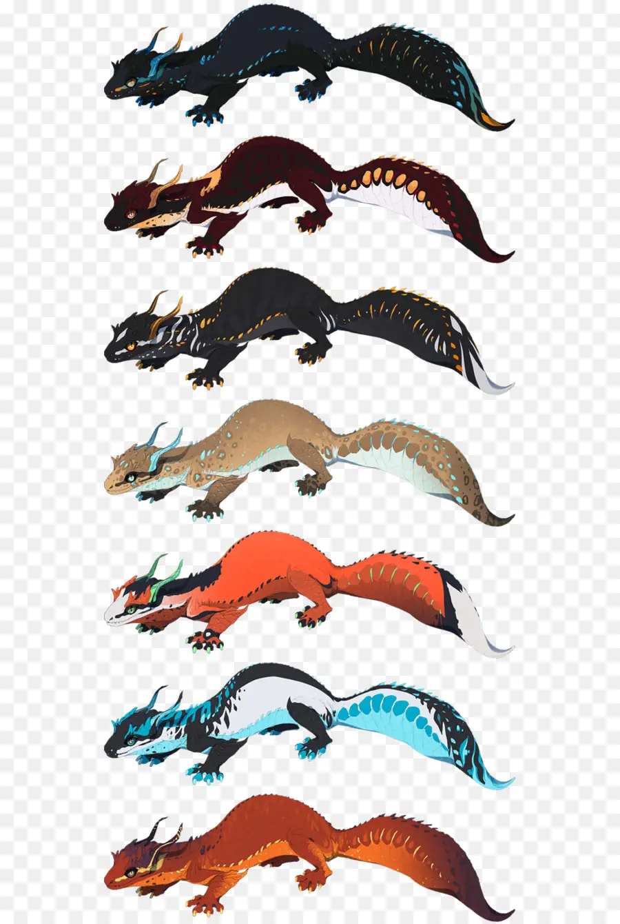 Dragons Colorés，Fantaisie PNG