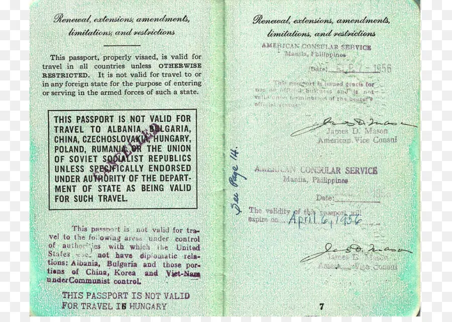 Ancien Passeport，Voyage PNG