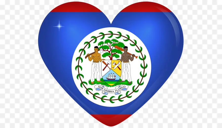 Coeur De Drapeau Du Belize，National PNG