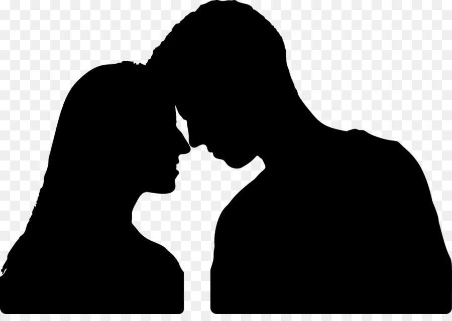 Silhouette De Couple，Amour PNG