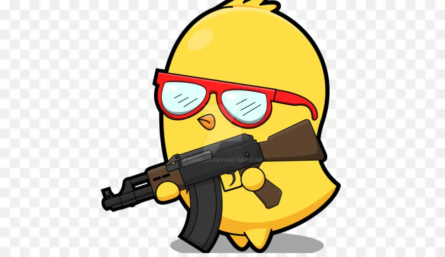 Poussin De Dessin Animé Avec Pistolet，Mignon PNG