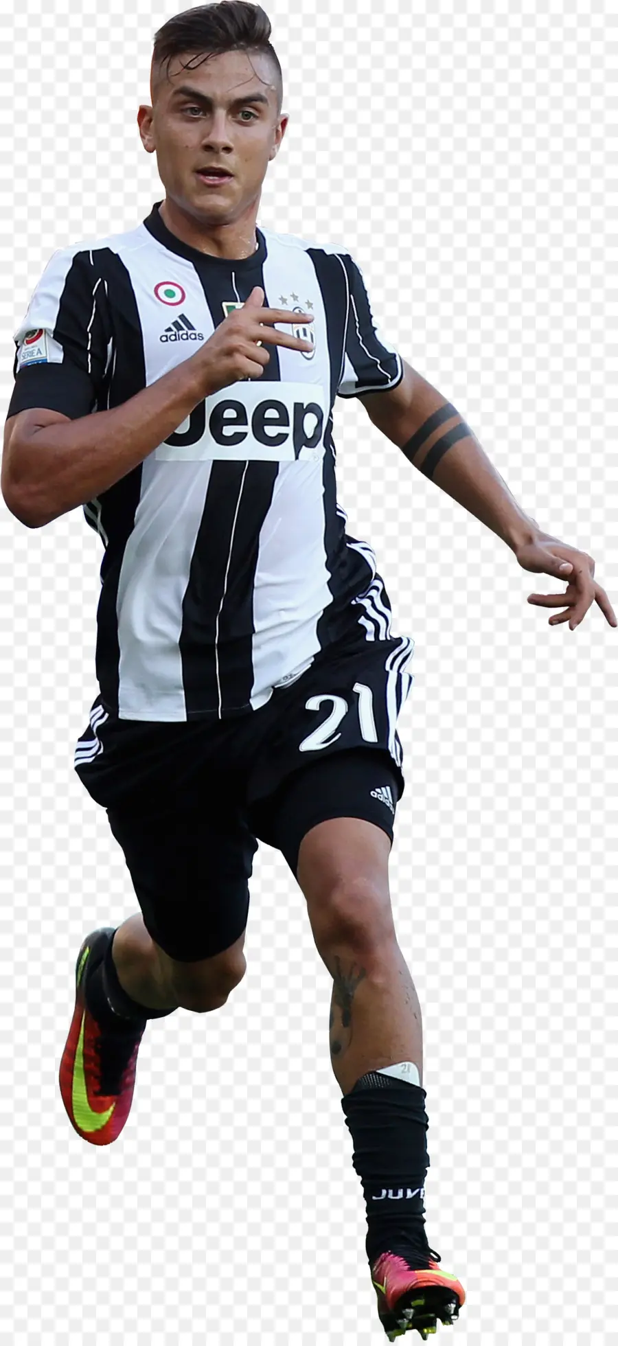 Joueur De Football En Maillot Noir Et Blanc，Athlète PNG