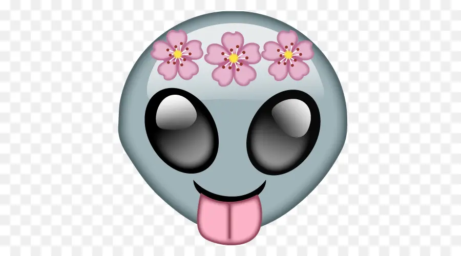 Emoji Extraterrestre Avec Des Fleurs，Affronter PNG