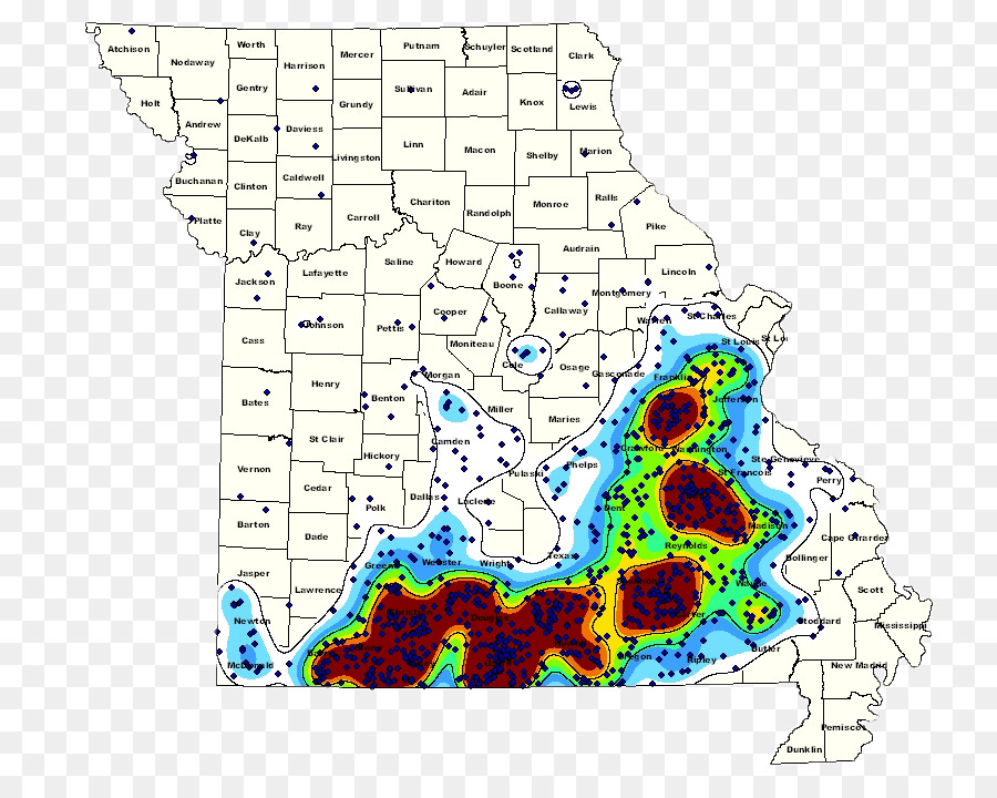 Carte Du Missouri，État PNG