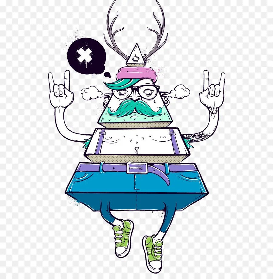 Personnage De Dessin Animé，Hipster PNG