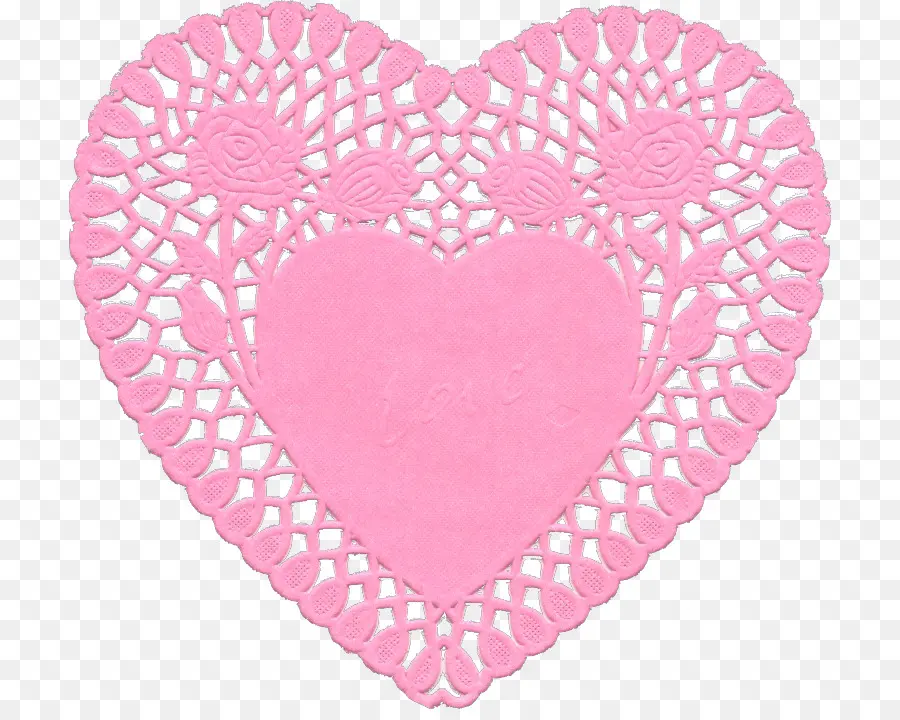 Coeur Rose，Dentelle PNG