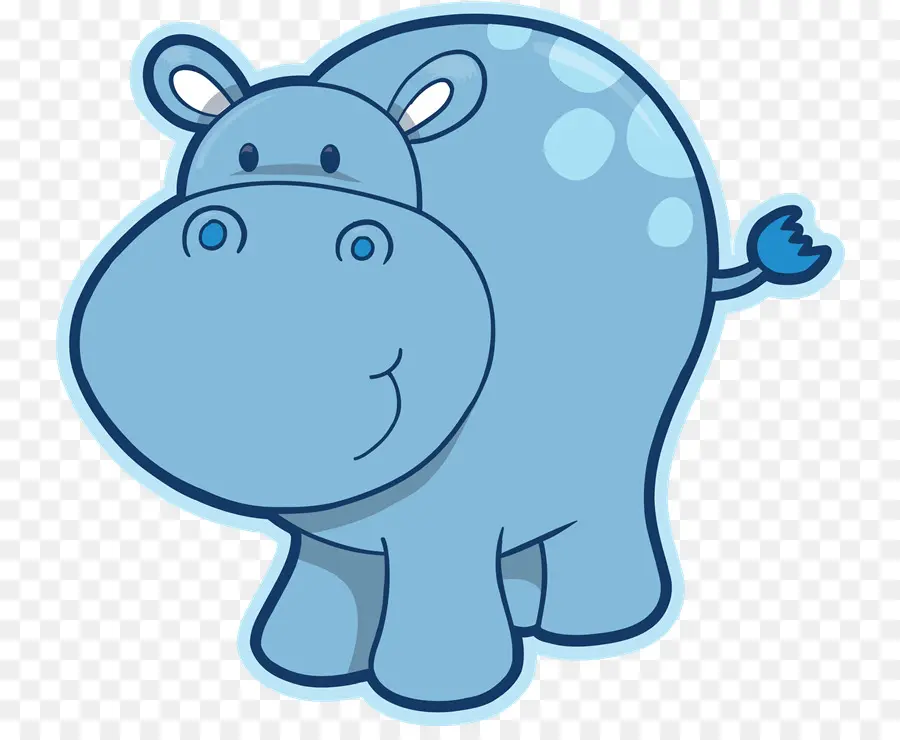 Hippopotame，Bleu PNG